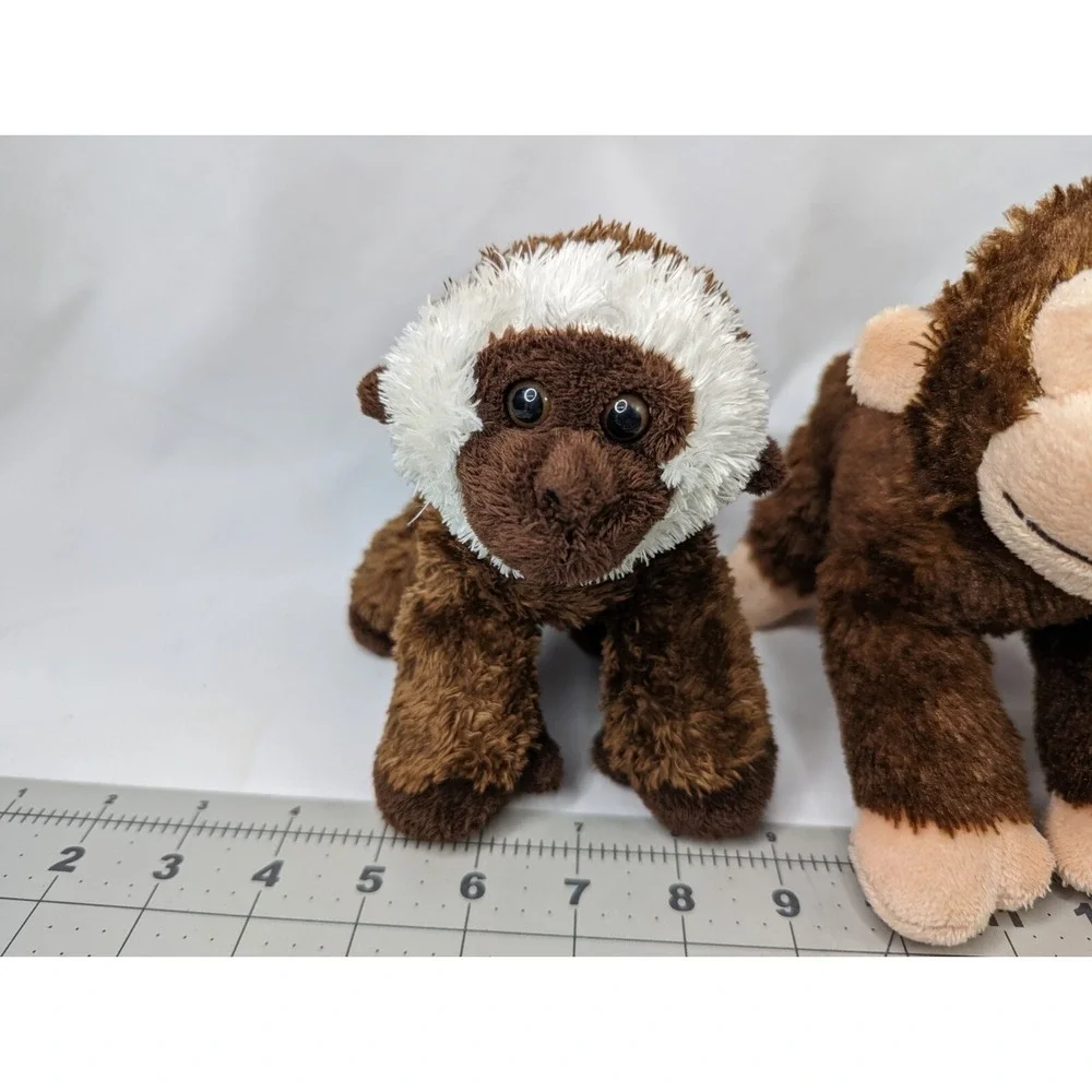 Aurora Monkey Chimp Hippo Plush‎ Lot 6 7 Inch Brown Gray Stuffed Animal Toy